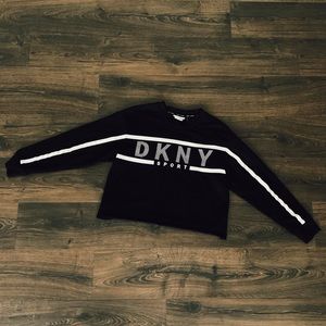 DKNY — Long Sleeve Black Crewneck Sweatshirt with Logo
